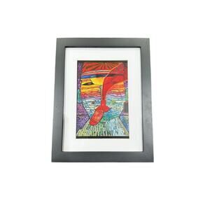 Vintage F. Hundertwasser “Smoking Seaman’s Sunset” Original Foil Litho Postcard